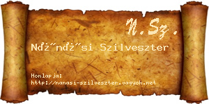 Nánási Szilveszter névjegykártya